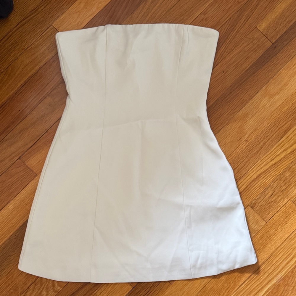 Peppermayo Strapless Cream Dress